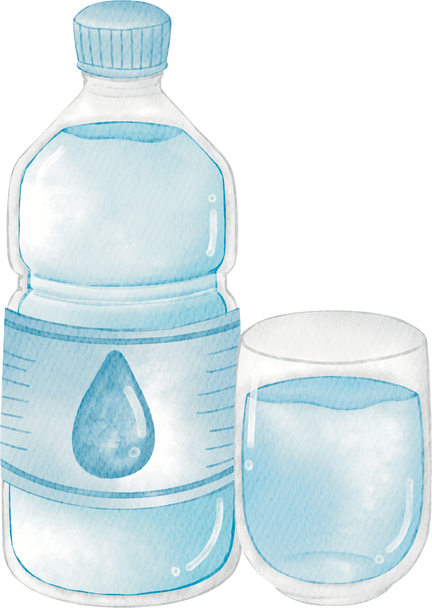 Mineral water watercolor illustration